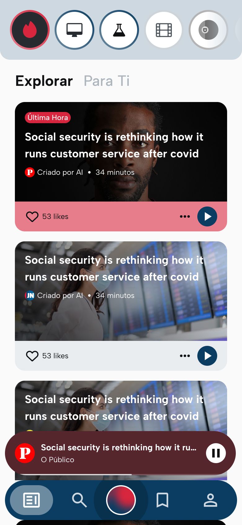 Somnic app home screen